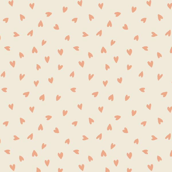Tossed Hearts in Coral Pink