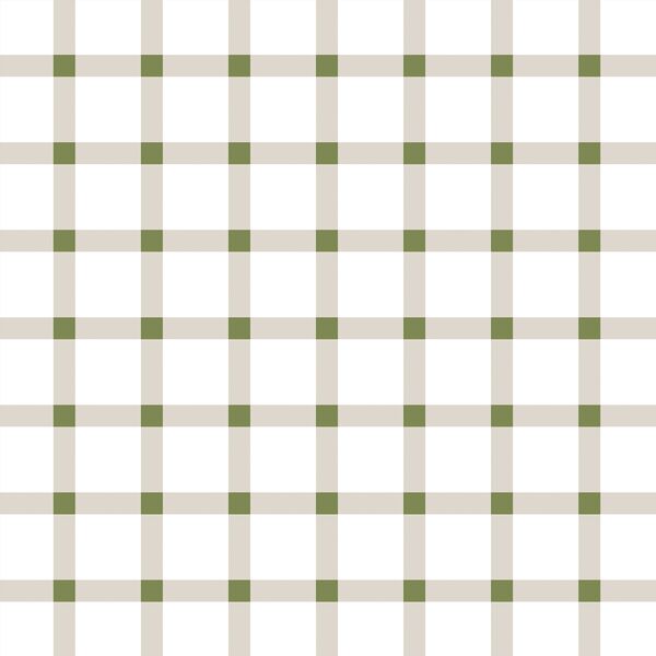 Plaid in Winter Fog and Pine Green on White