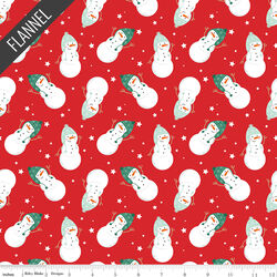 Snowmen Flannel in Red