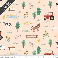 On the Farm Flannel in Latte