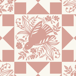 Dove Tile Faux Patchwork in Garden Rose