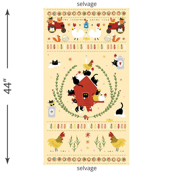 Bok Bok Meow Panel in Lemon