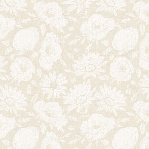 Floral Silhouette in Cream