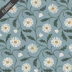 Trailing Floral Flannel in Blue