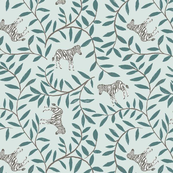 Zebra Garden in Sky Blue