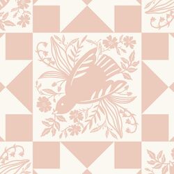 Dove Tile Faux Patchwork in Tissue Pink
