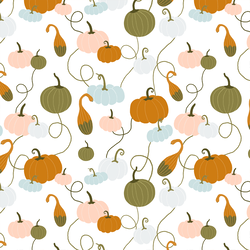Playful Pumpkins in White
