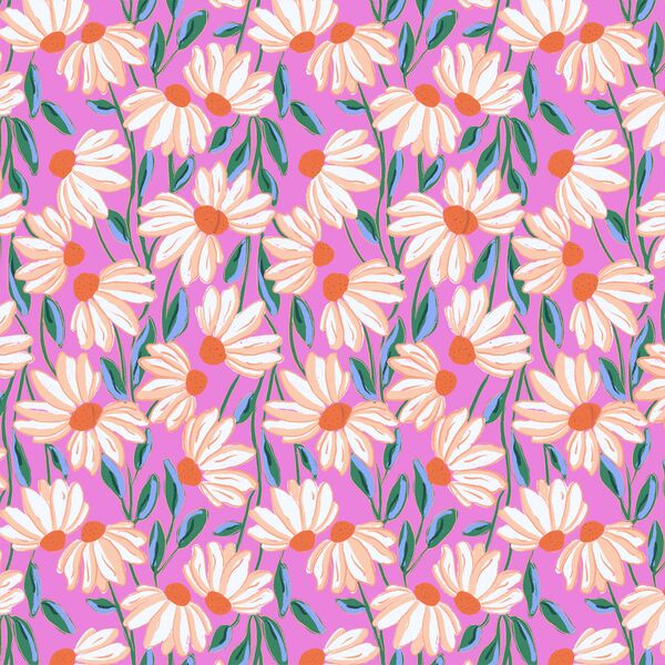 Wild Daisies in Bright Orchid