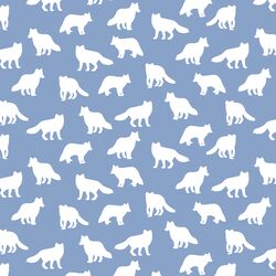 Little Fox Silhouette in Cornflower