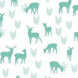 Deer Silhouette in Succulent on White