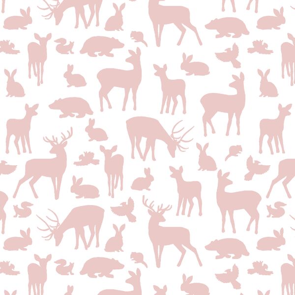 Forest Friends in Blush on white