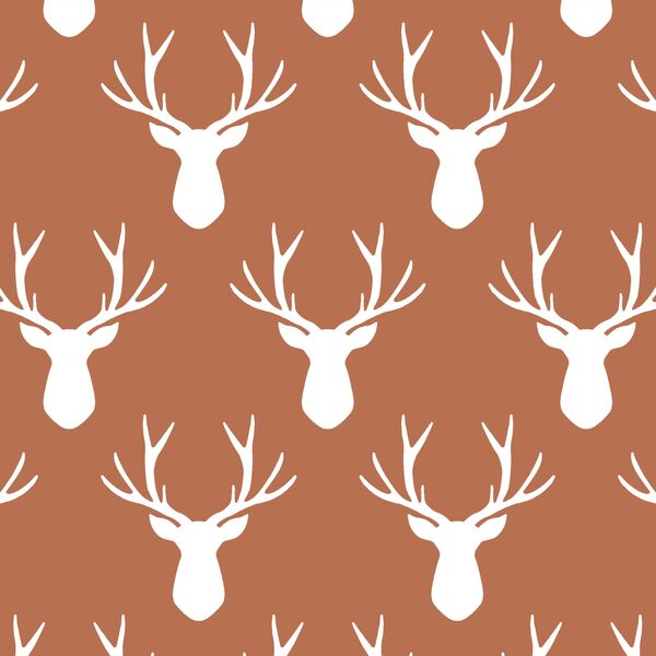 Stag Silhouette in Terracotta