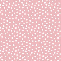 Little Modern Polka Dot in White on Charming Pink