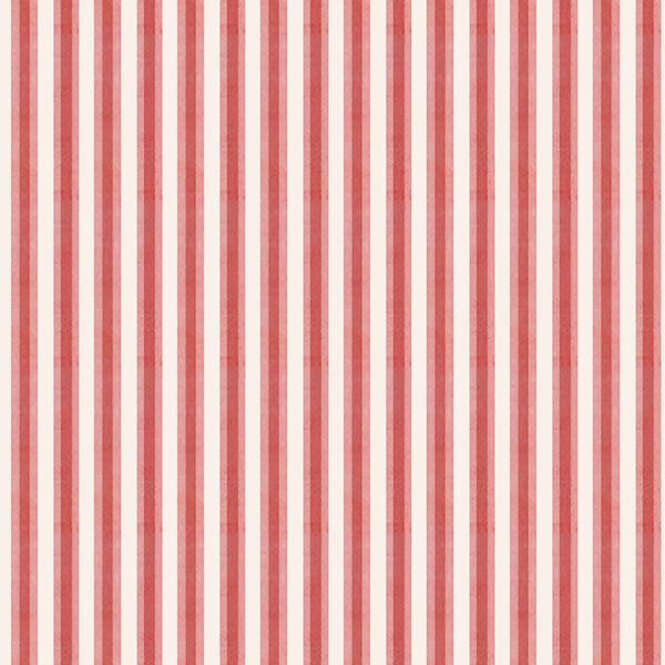 Winter Stripe in Red on Alabaster