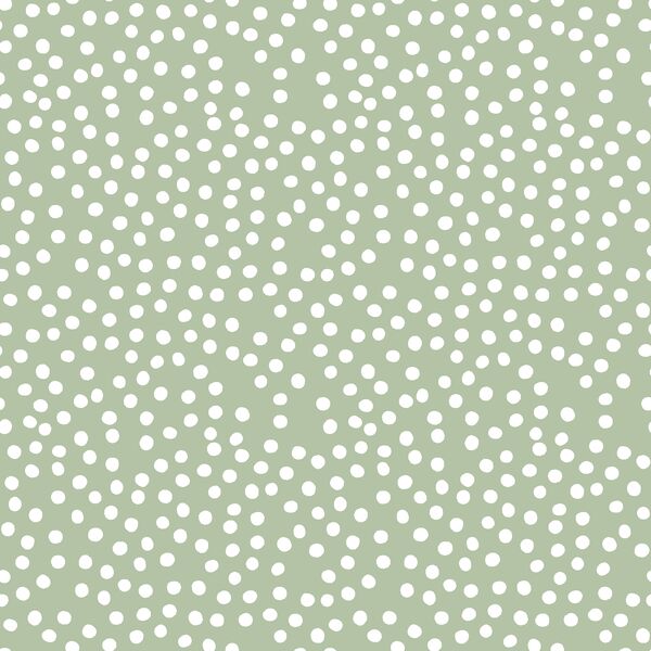 Little Modern Polka Dot in White on Sage Green