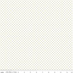 Swiss Dot in Gold Sparkle on White