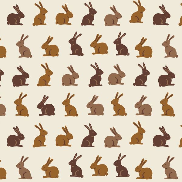 Chocolate Bunny Parade in Eggshell