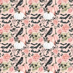 Small Halloween Floral in Powder Pink