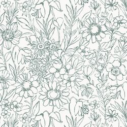 Sketched Garden in Aspen Green