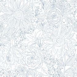 Paperie in Cerulean Blue on White