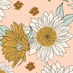 Large Boho Sunflowers in Vintage Blush