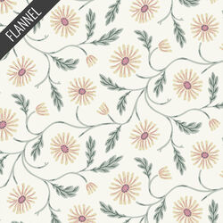 Trailing Floral Flannel in Cream