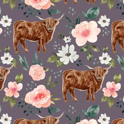 Highland Cow in Plum