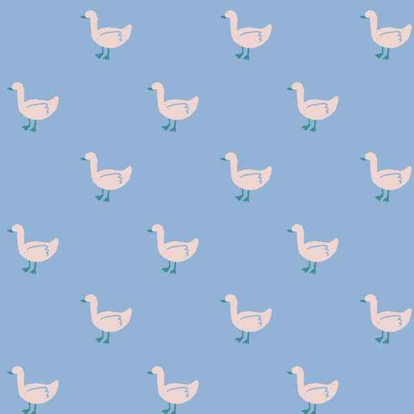 Wandering Geese in Sky Blue