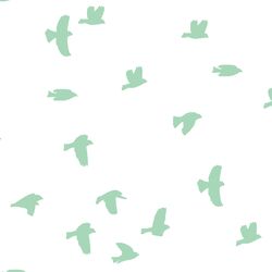 Flock Silhouette in Seaglass on White
