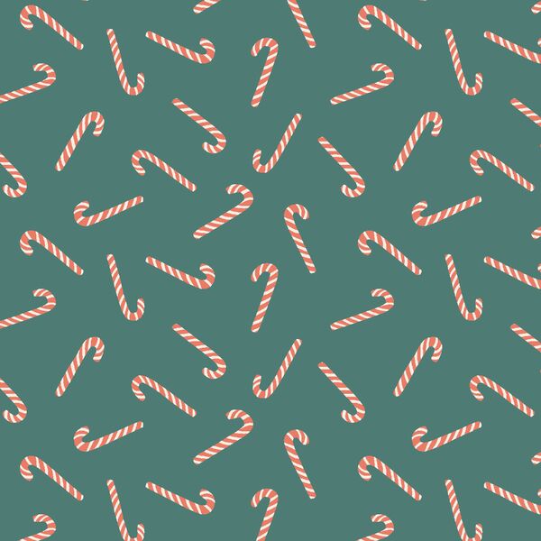 Candy Canes in Pine Green