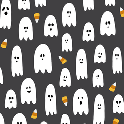Large Candy Corn Ghosts in Charcoal