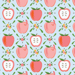 Apples & Wiggles in Blue