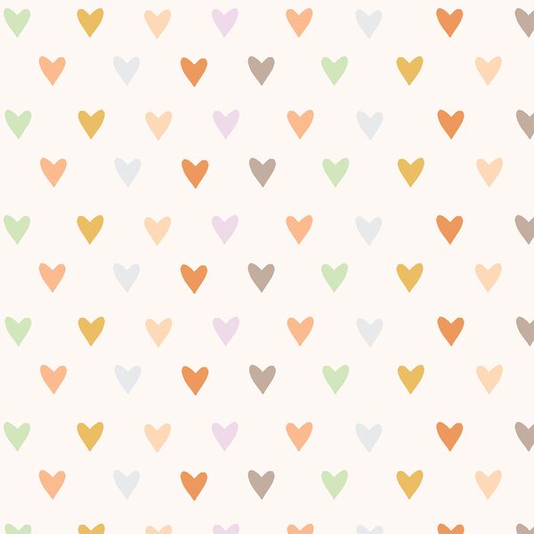 Large Boho Rainbow Hearts in Retro Sunshine