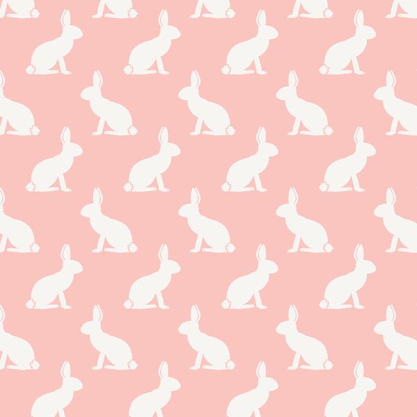 Rabbit Silhouette in Tulip Pink