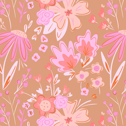 Large Blissful Floral in Cinnamon Sugar