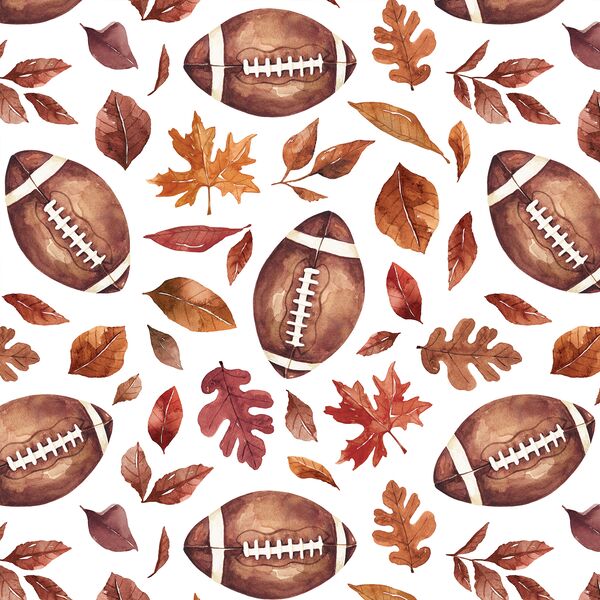 Football Foliage in White