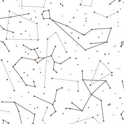 Star Charts in Timber on White