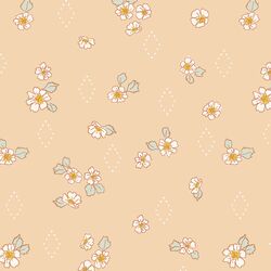 Ditsy Strawberry Flower in Champagne