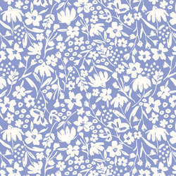 Spring Silhouette in Ivory on Light Periwinkle