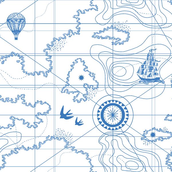 Voyager Map in Cerulean