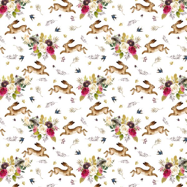 Small Autumn Bunnies in White