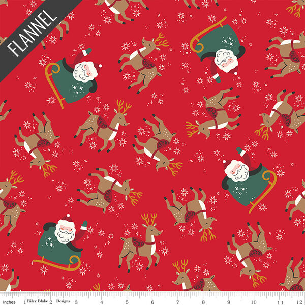 Reindeer Toss Flannel in Tomato