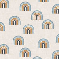 Retro Rainbows in Blue and Mustard