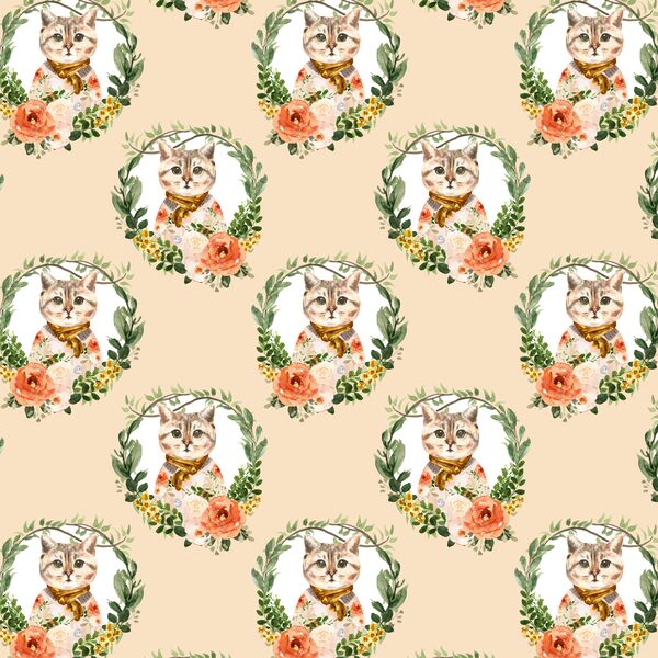 Little Miss Kitty Wreath in Peach