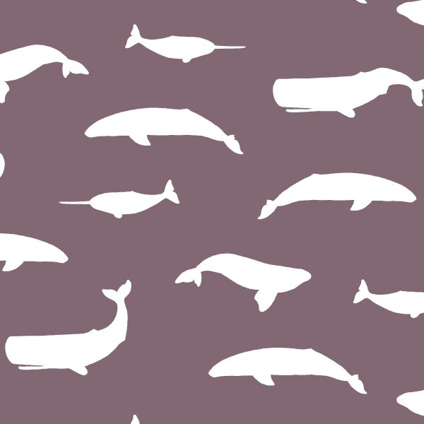 Whale Silhouette in Mulberry