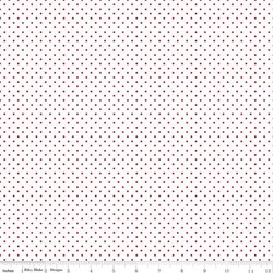 Swiss Dot in Red on White