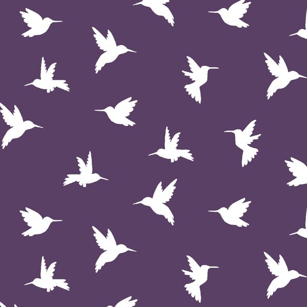 Hummingbird Silhouette in Aubergine