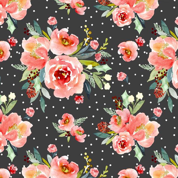 Snowberry Floral in Onyx