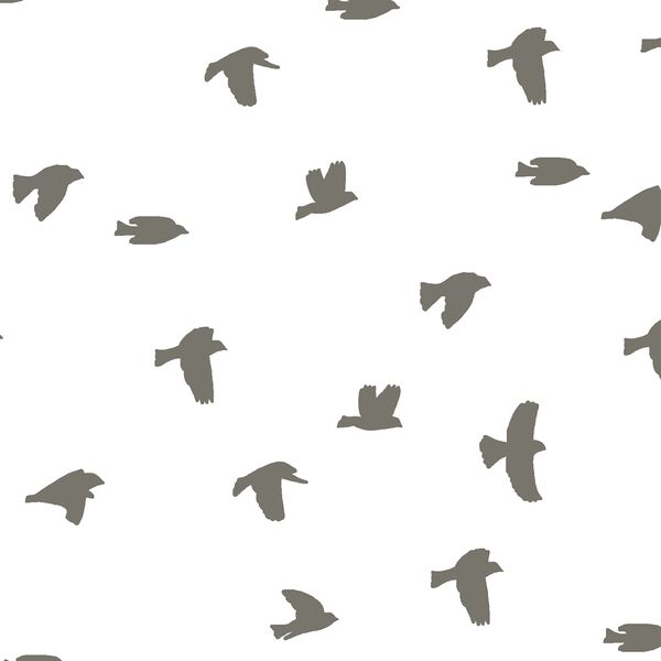 Flock Silhouette in Greige on White