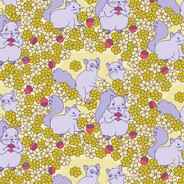 Playful Squirrels in Yellow